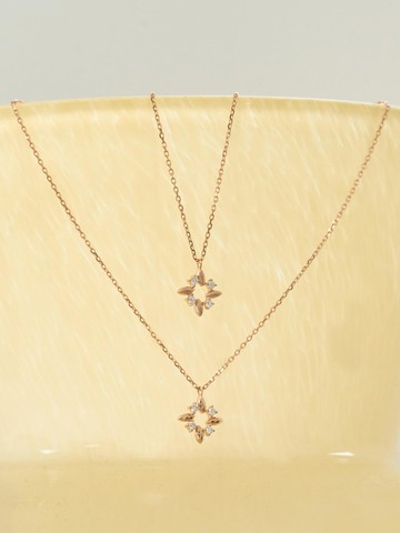 ETHEREAL 18K鑽石繁花項鍊（霧玫瑰K金）