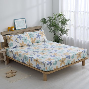 Ishur 伊舒爾 精梳棉床包 + 枕套  花晨歲月 白色  單人