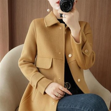 【巴黎精品】羊毛大衣毛呢外套-經典剪裁風衣女外套4色a1il80