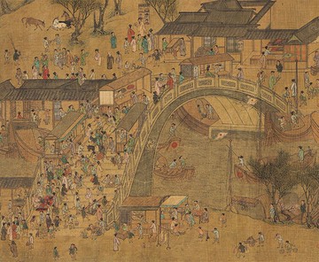 北宋全景清明上河圖明清摹本奧地利藏本古畫復制品人物長卷復制畫