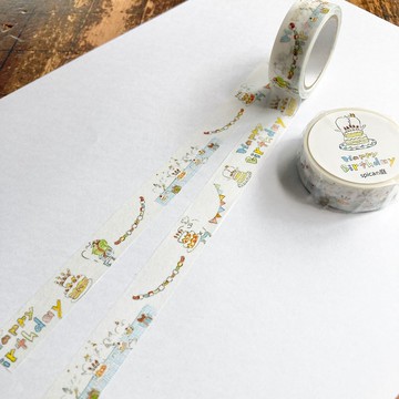 HAPPY BIRTHDAY / muu醬 15mm × 7m 和紙膠帶