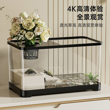 免運 寵物籠子 烏龜飼養缸生態造景家用帶蓋小型別墅曬爬臺防逃逸專用箱巴西龜缸 可開發票 快速出貨