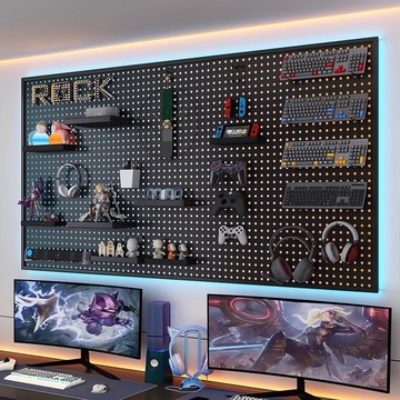 加厚圓孔洞洞置物架 墻上貨架書桌宿舍收納五金工具萬能板墻掛板