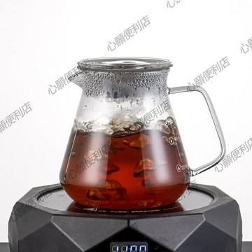 mrwater耐高溫玻璃分享壺咖啡壺帶蓋微波爐玻璃壺小號玻璃煮水壺