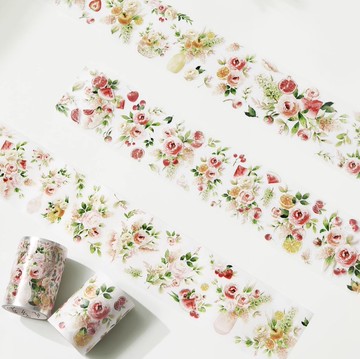 花果漫飲 PET 和紙膠帶 模切 5米卷