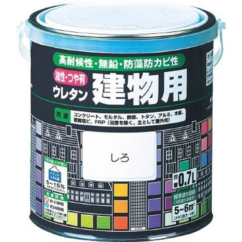 ロック 油性ウレタン建物用 しろ 1．6Ｌ H06-0203 6S 塗装・内装用品・塗料 LINEショッピング