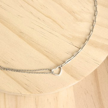 AchiCat．925純銀項鍊．鏤空愛心｜客製化刻字．情人節禮物．CS23017