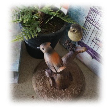 鳥兒站枝頭套裝  鄉村風格 家居飾品擺件1入