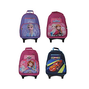 ~雪黛屋~冰雪奇緣拉桿書包瑕疵特價大容量主袋+外袋共三層鋁合金拉桿提後背拉桿式留意不接受退回#3005B