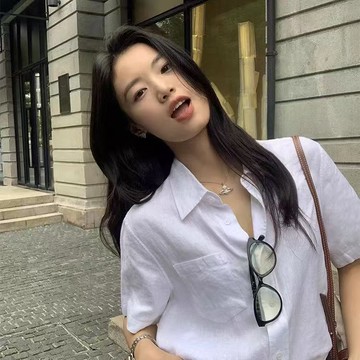 爆款直降價 外套上衣 襯衫女 寬鬆上衣 短袖襯衫女夏季上衣2025新款設計感小衆通勤寬鬆顯瘦休閒襯衣氣質