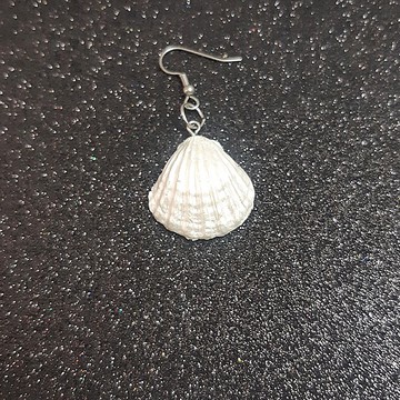 耳環貝殼耳釘扇貝貝殼手工耳環手工白珍珠手工製作手工耳釘