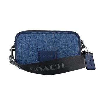 COACH WYATT  丹寧布拼接皮革斜背相機包