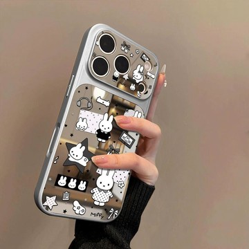 米菲兔適用蘋果17promax手機殼iPhone16/15/14鏡面13大視窗12卡通