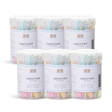 奇哥 【奇哥】 兒童粉彩牙線棒 6入