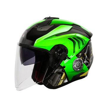 SOL SO-XP 動力_黑/綠 開放式安全帽