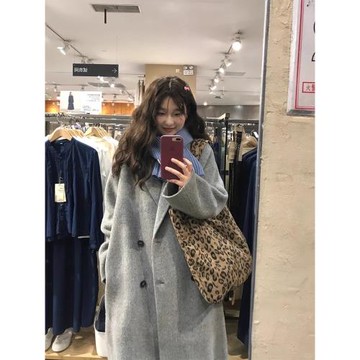 灰色大衣外套女秋冬季風衣高級感春秋女款毛呢韓系穿搭開春長款厚