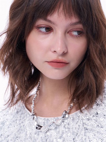 銀霧冰晶不規則珍珠時尚項鍊