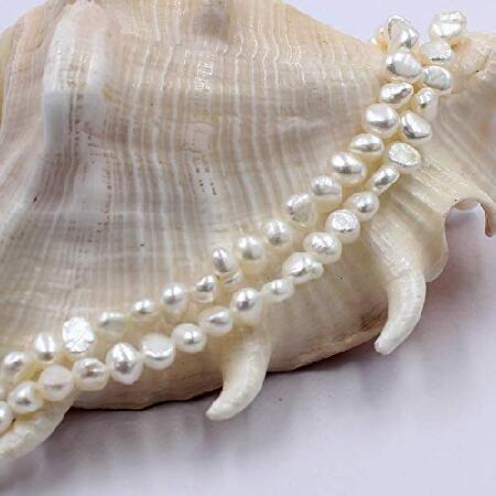 SR BGSJ Jewelry Making Craft Natural Baroque Potato White Freshwater Pearl Loose Jewelry DIY Beads Strand 15