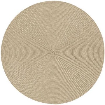 《NOW》素面織紋圓餐墊(淺棕)