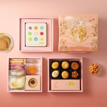 【金格食品】中秋醇月三層禮盒B款(廣式豆沙/菠蘿蛋黃酥/鐵盒餅乾/中秋禮盒)