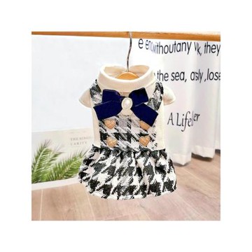 粗花呢狗狗衣服秋冬裝保暖泰迪裙子厚款寵物小型犬貓咪防掉毛春季