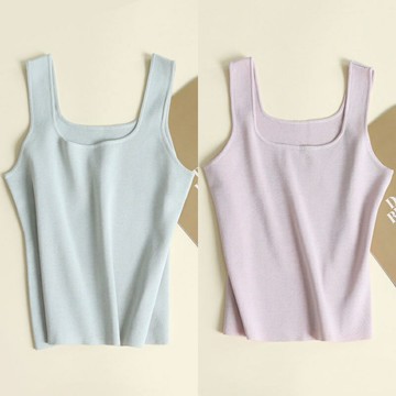 現貨+預購 頂級法式緞面背心絲質上衣名媛絲綢冰絲質襯衫-平口內搭寬肩帶女上衣6色74lt14【獨家進口】【米蘭精品】