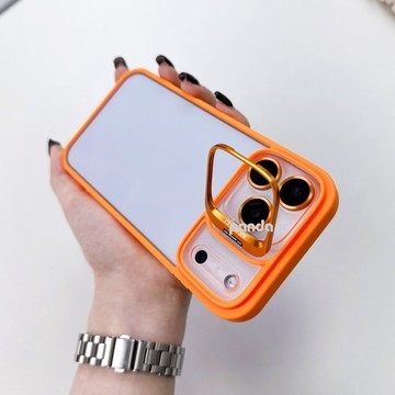 高級鏤空支架 內置鏡頭膜 適用於 iPhone 17 16 15 13 12 11 14 pro max 手機殼 防摔殼