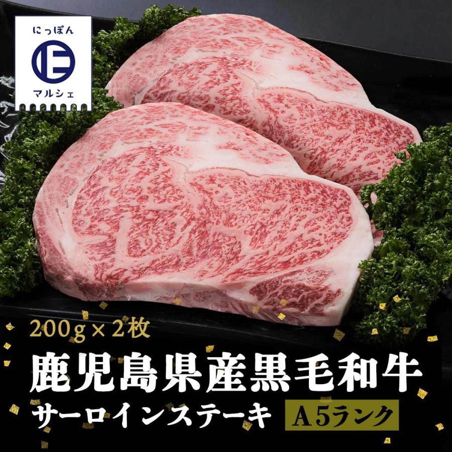 鹿児島県産 黒毛和牛 サーロインステーキ (A5ランク)200g×2枚  グルメ・スタジアム 黒毛和牛 A5 A5ランク お取り寄せ 限定 プレゼント