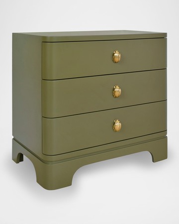 Fortune 3-Drawer Side Table, Olive