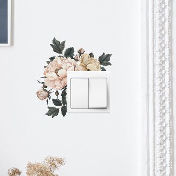 【MR.ZAKKA】創意萬用裝飾貼紙-植物主題 典雅牡丹花 居家節慶布置 DIY可移式壁貼 無痕壁貼 牆貼