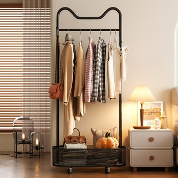 公司貨 免運 速發 開立發票 衣帽架 掛衣架 晾衣架 奶油風衣架落地臥室臟衣簍可移動衣帽架家用掛衣架轉角簡易置物架