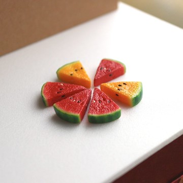 西瓜 三角西瓜片 耳環 吊飾 六分娃可用 仿真食物 夏日 スイカ