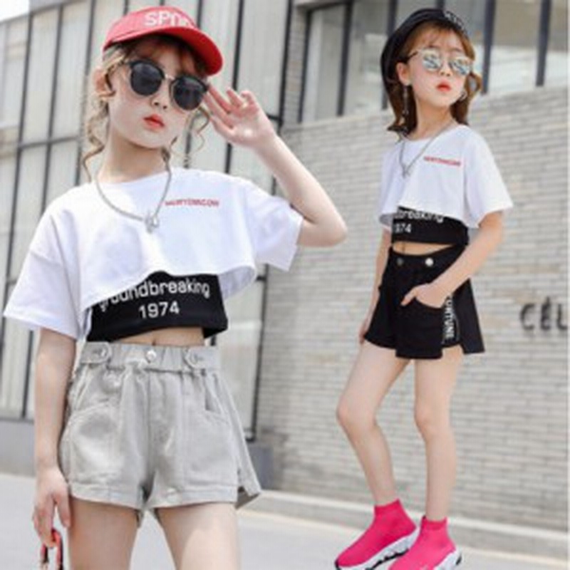 キッズダンス衣装 ヒップホップ HIPHOP ショート丈Tシャツ タンクトップ ショートパンツ 女の子 へそ出し ステージ衣装 子供 ダンス衣装 通販  LINEポイント最大1.0%GET | LINEショッピング