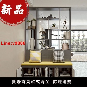 【台灣公司 超低價】入戶鞋柜卡座一體客廳到頂雙面隔斷輕奢鏤空玄關裝飾柜屏風間廳柜