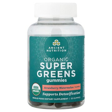 Ancient Nutrition, 有機 Super Green 軟糖，草莓西瓜味，50 粒軟糖