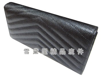 限時 滿3千賺10%點數↘ | ~雪黛屋~YSL 長夾國際正版保證進口防水防刮皮革二折暗釦型主袋大方多夾層大容量不摺鈔品證盒塵套提袋現貨即出貨Y2228