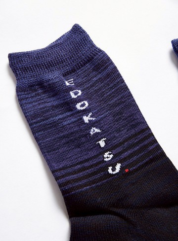 江戶勝 日系 中性 漸層混紗風格中筒襪25-27cm (兩雙1組) #襪子