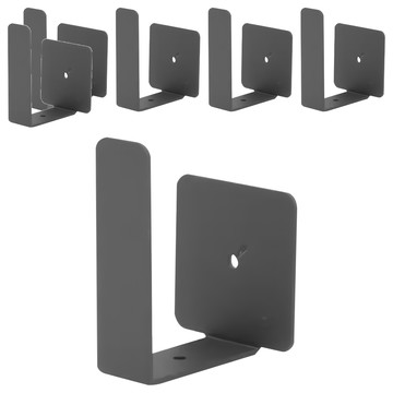 FAmILyLIFE 生活 航太鋁免打孔L型鍋蓋架 免釘膠款 A-263-G 5 x 5 x 7.3cm 140g 2支  神秘灰  3組