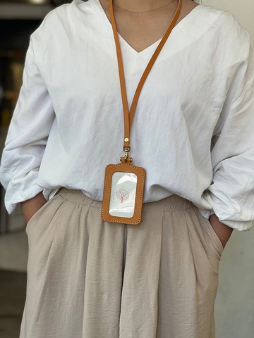 【手作革物】高質感掛頸皮革掛繩(駝/不含證件套)