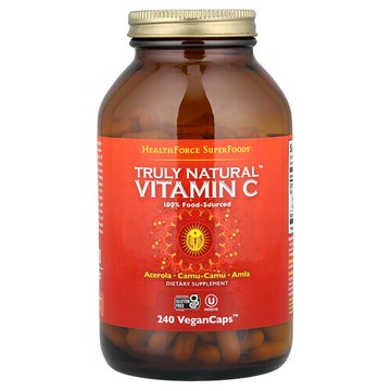 HealthForce Superfoods, 真正的天然™ 維生素 C，240 粒素食膠囊