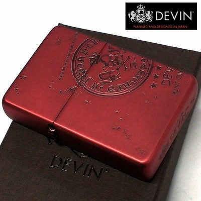 オイルライター DEVIN マットレッド デヴィン フリント式 DEVIN ロゴ 