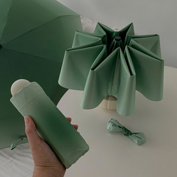 haru仙蹤綠太陽傘女防曬防紫外線大全自動抗風晴雨兩用小巧遮陽傘