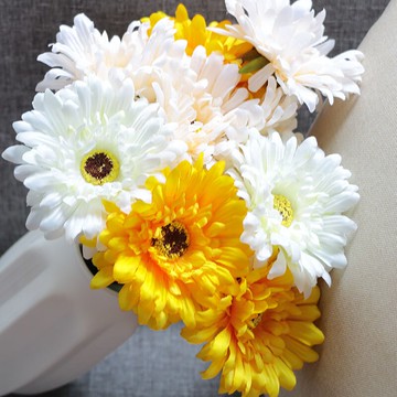 仿真玫瑰玉蘭花非洲菊向日葵仿真花辦公家居裝飾塑料假花絹花擺件