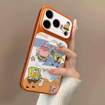 海綿沙灘適用鏡面蘋果16/17 Pro Max高顏值大視窗手機殼iPhone1