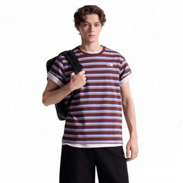 The North Face 北臉 短袖上衣 男 條紋 純棉 M STRIPE S/S TEE 棕 NF0A8G07MK8