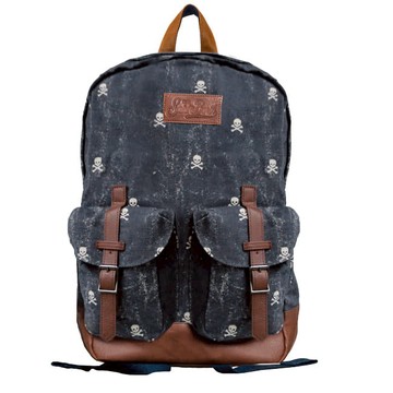 MC2 Saint Barth Canvas Backpack Cody With Micro Skull Print