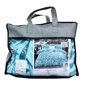 LoveCity 寢城之戀 超保暖抗寒超細法蘭絨 被套床包4件組  床包 + 枕套 2個 + 被套 1個  雙人加大  漫步雨林 藍色