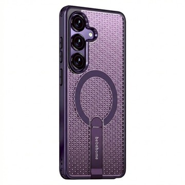 bebehome 蜂巢散熱磁吸支架防摔手機殼 支援MagSafe  暗紫色  三星 S26 Plus