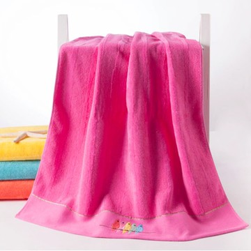 金號浴巾純棉成人女士兒童玫紅色柔軟吸水全棉純色加厚毛圈大毛巾