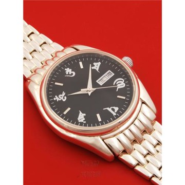 純銀自動機械手表六字和心經男款大表盤腕表可刻字生日禮物